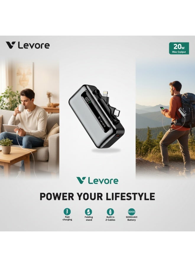 Levore 3-in-1 Mini Power Bank 5000mAh – Portable Fast Charging Power Bank - Image 3